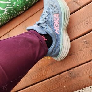 Hoka One One Women's Blue Running Shoes with Pink Accents